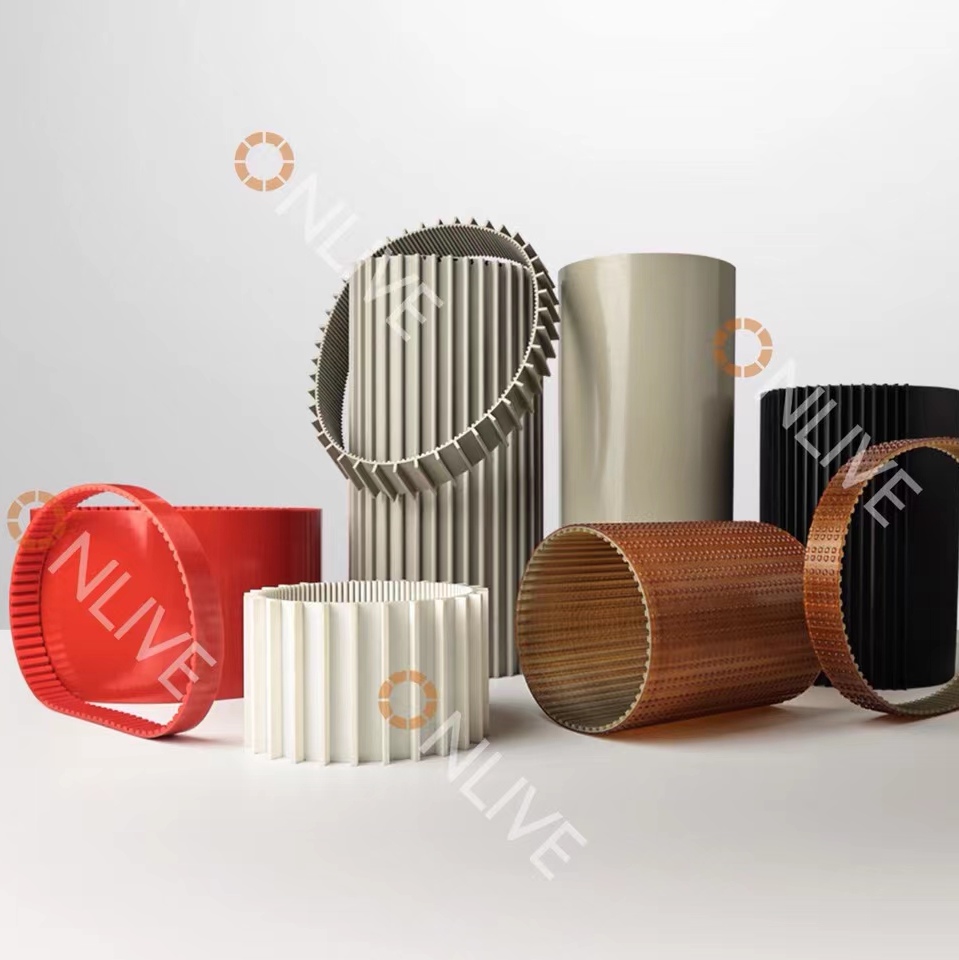 玻璃机械设备的同步带传动系统配件 同步带 同步带轮 活络带 胶辊细节图