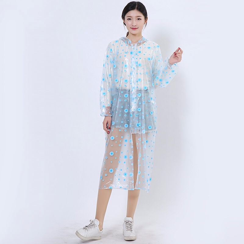 成人加厚加大时尚防雨长风衣蓝色