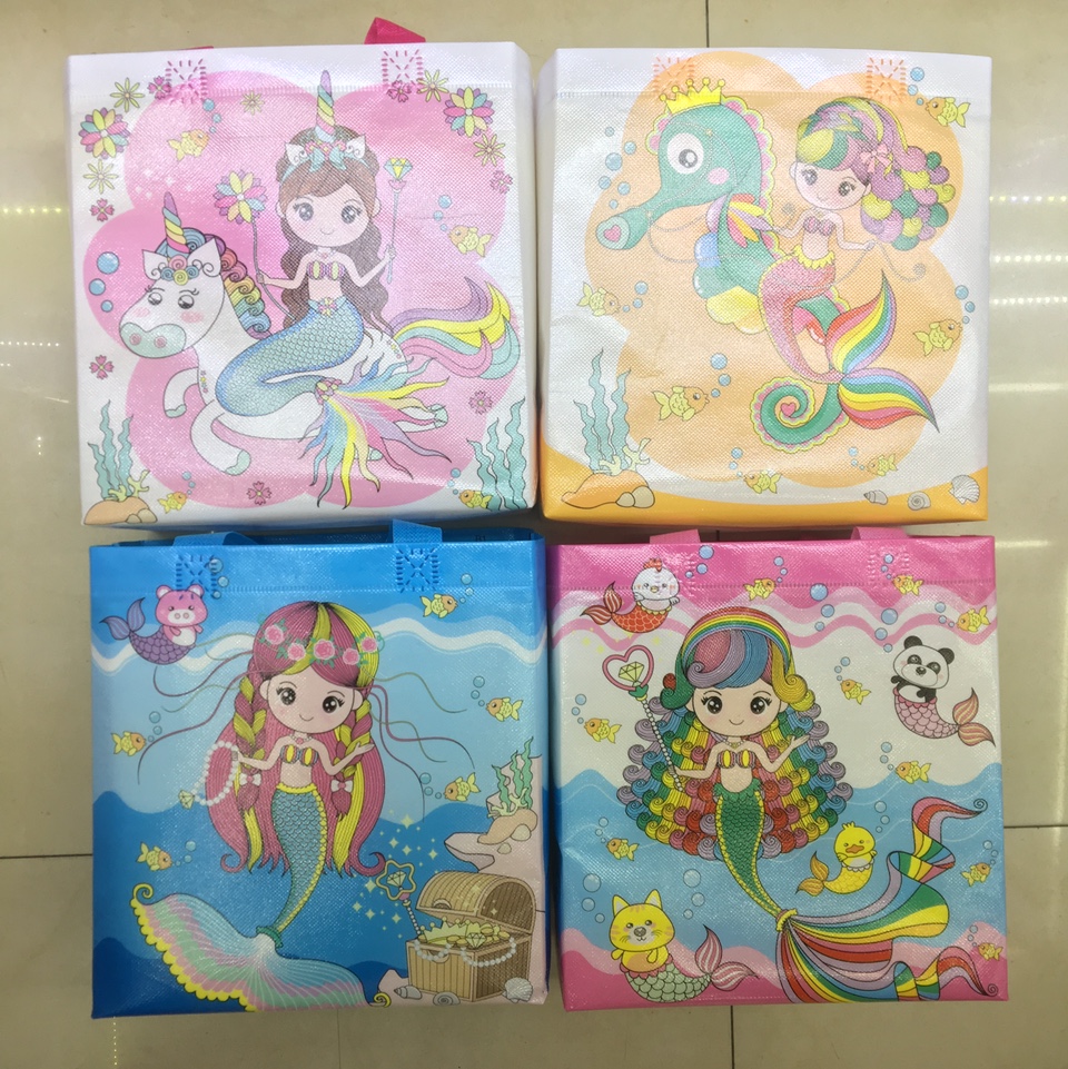 Factory direct sales of hand-held composite mermaid three-dimensional bags, horizontal and vertical shopping bags