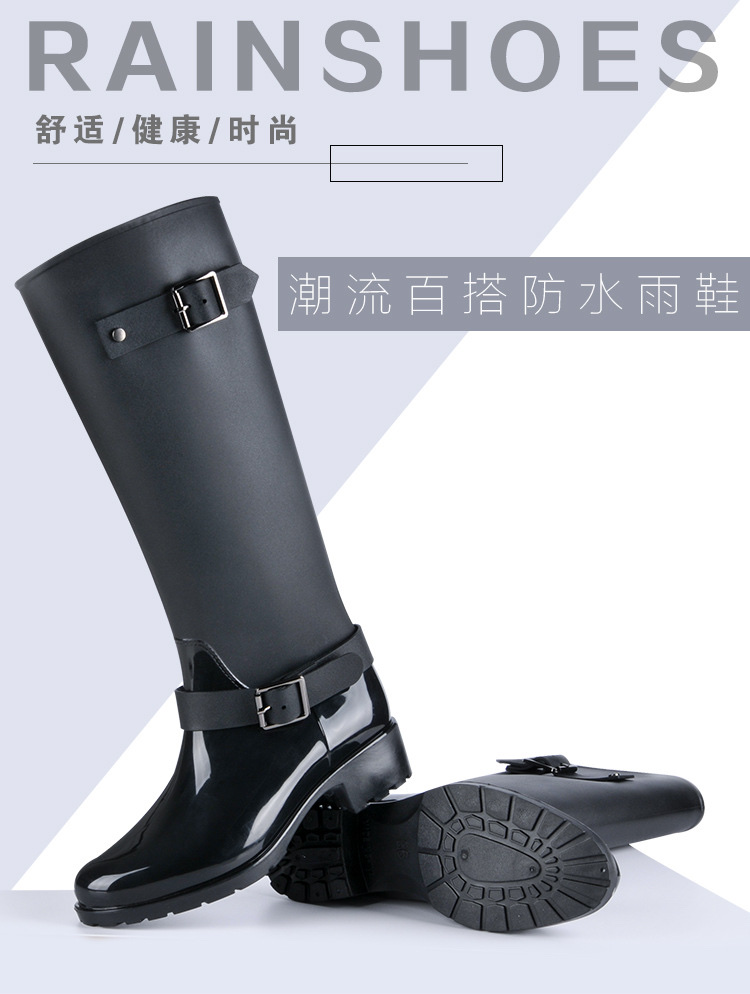 New fashion women's zipper rain boots factory direct sales detail image 8