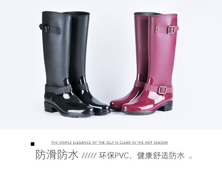New fashion women's zipper rain boots factory direct sales detail image 2