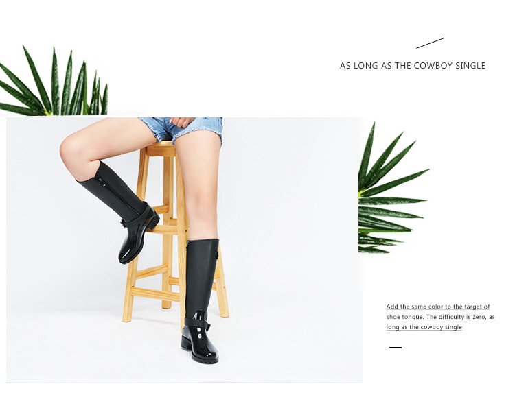 New fashion women's zipper rain boots factory direct sales detail image 3