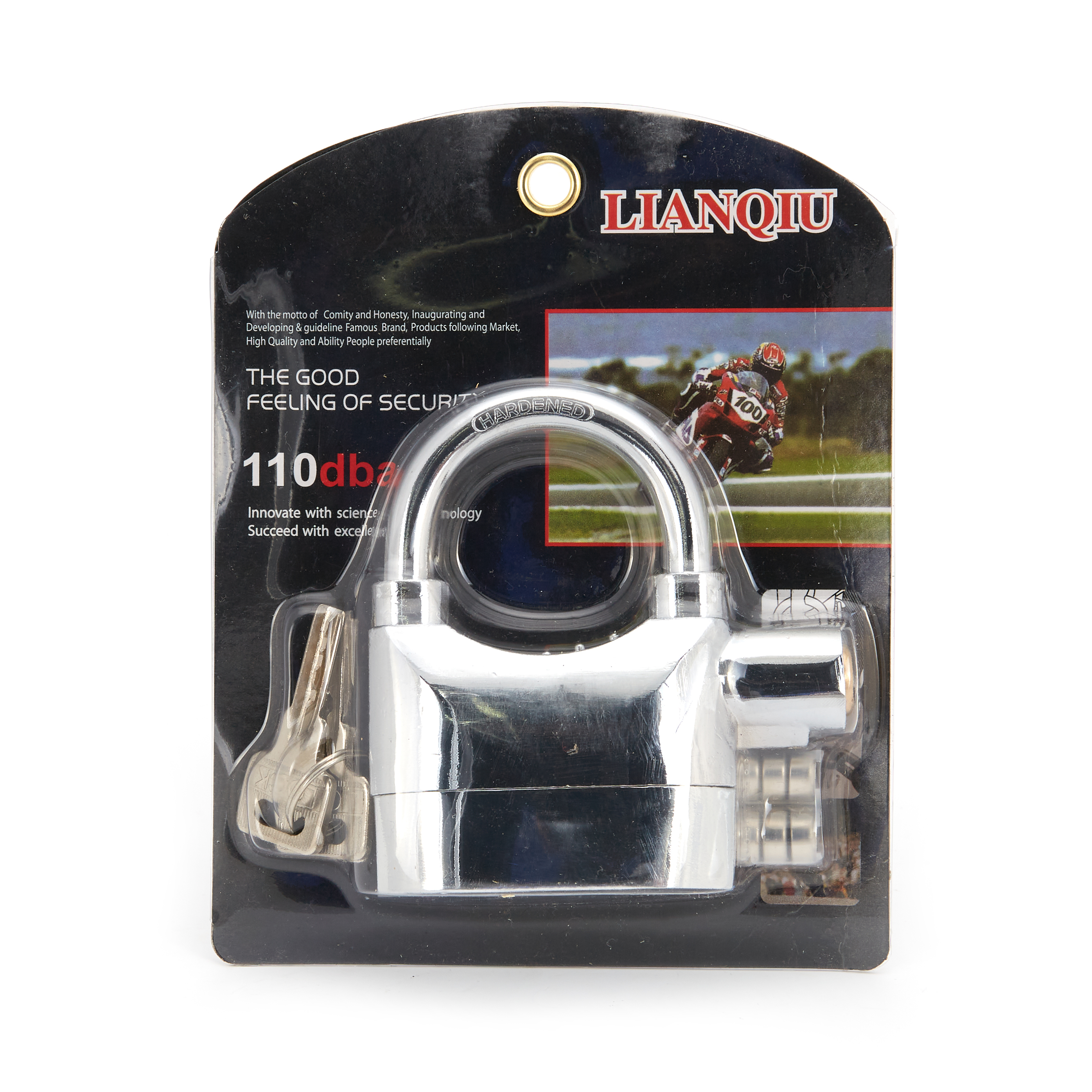 lianqiu铝合金电镀报警锁短梁 长梁