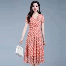 大码女装2021年新款中年妈妈高端高级感洋气减龄显瘦网纱连衣裙子