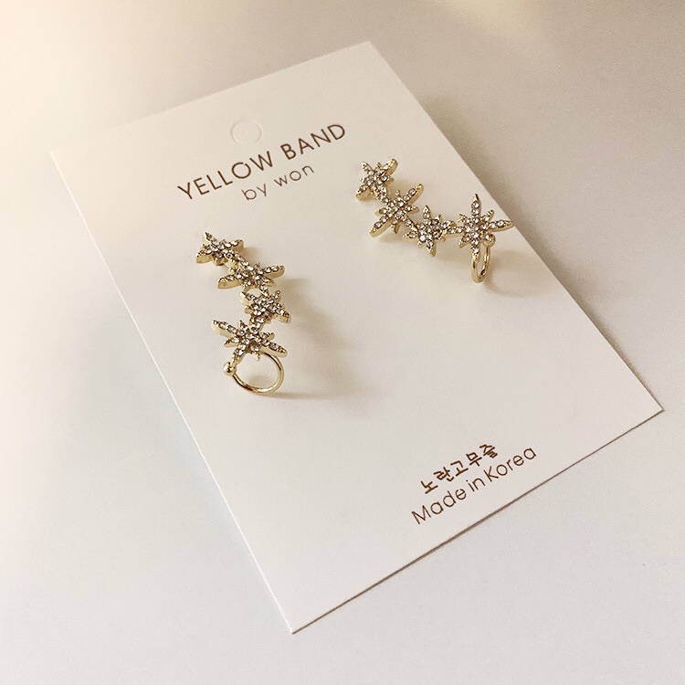 Star zircon stud earrings