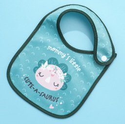 亚马逊跨境婴儿宝宝吃饭防水围兜儿童口水巾ins卡通钻石绒围嘴详情图3