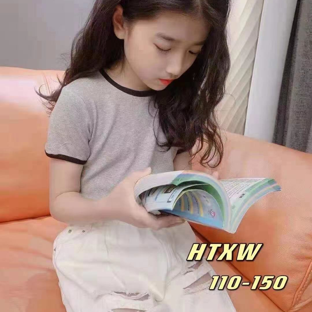 修身款双色短袖女童夏季14