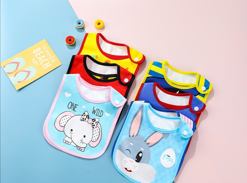 亚马逊跨境婴儿宝宝吃饭防水围兜儿童口水巾ins卡通钻石绒围嘴详情图13