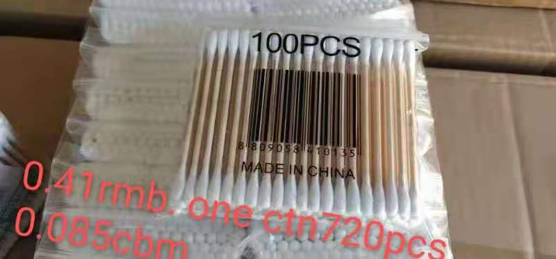 木头双头棉签，卸妆美容棉签，药水棉签，一包100只，24小包一个opp产品图