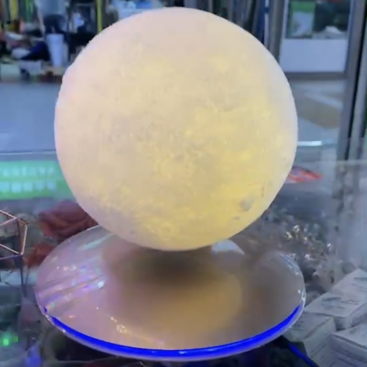 Moon light floating decoration 14cm flying saucer gift Nightlight table lamp creative gift