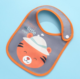 亚马逊跨境婴儿宝宝吃饭防水围兜儿童口水巾ins卡通钻石绒围嘴详情图1