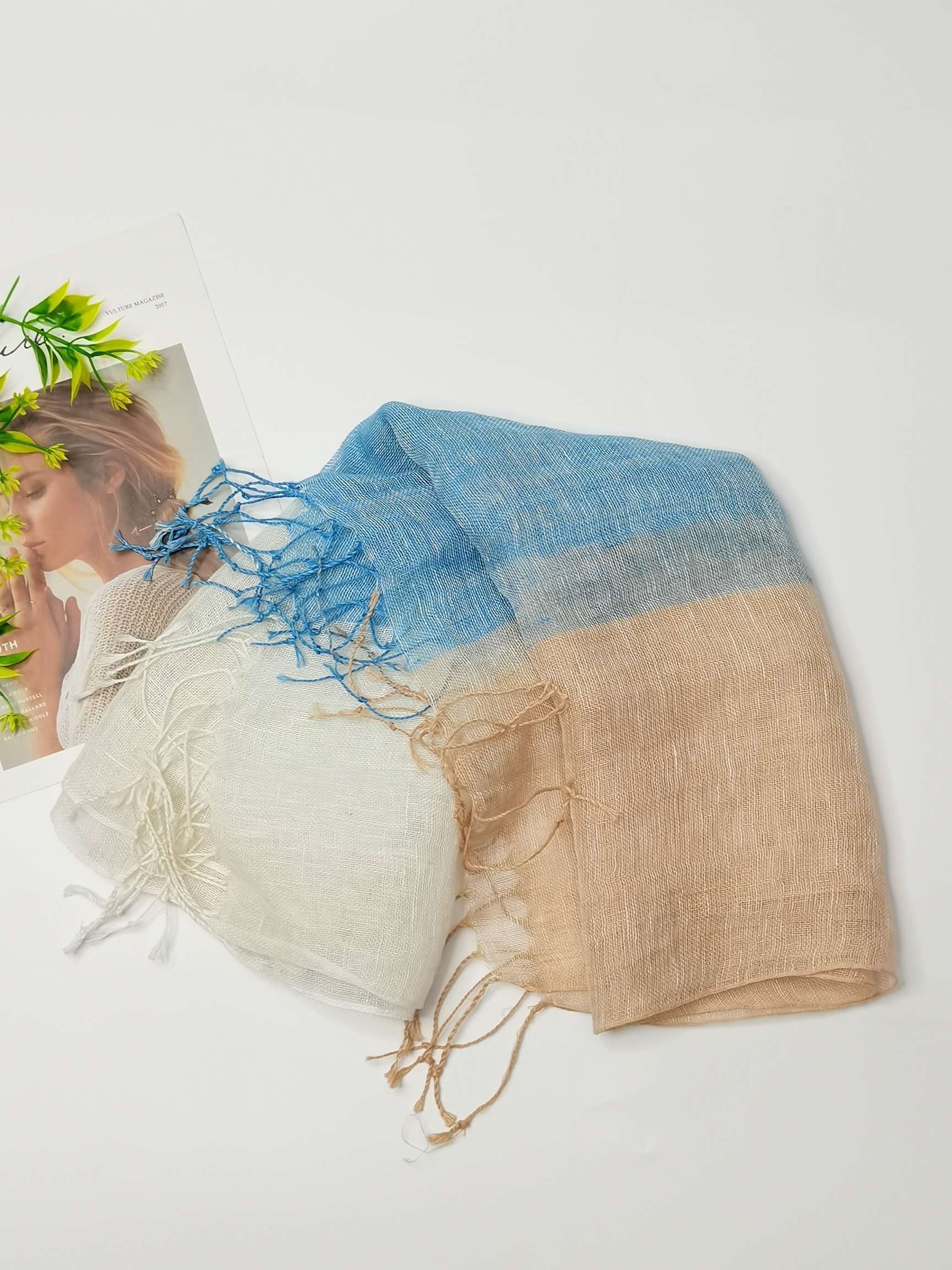 Linen Scarf Female Artistic Sunblock Shawl Temperament Multi-Color Spring Summer Wholesale Scarf Beach Shawl Scarf details Picture