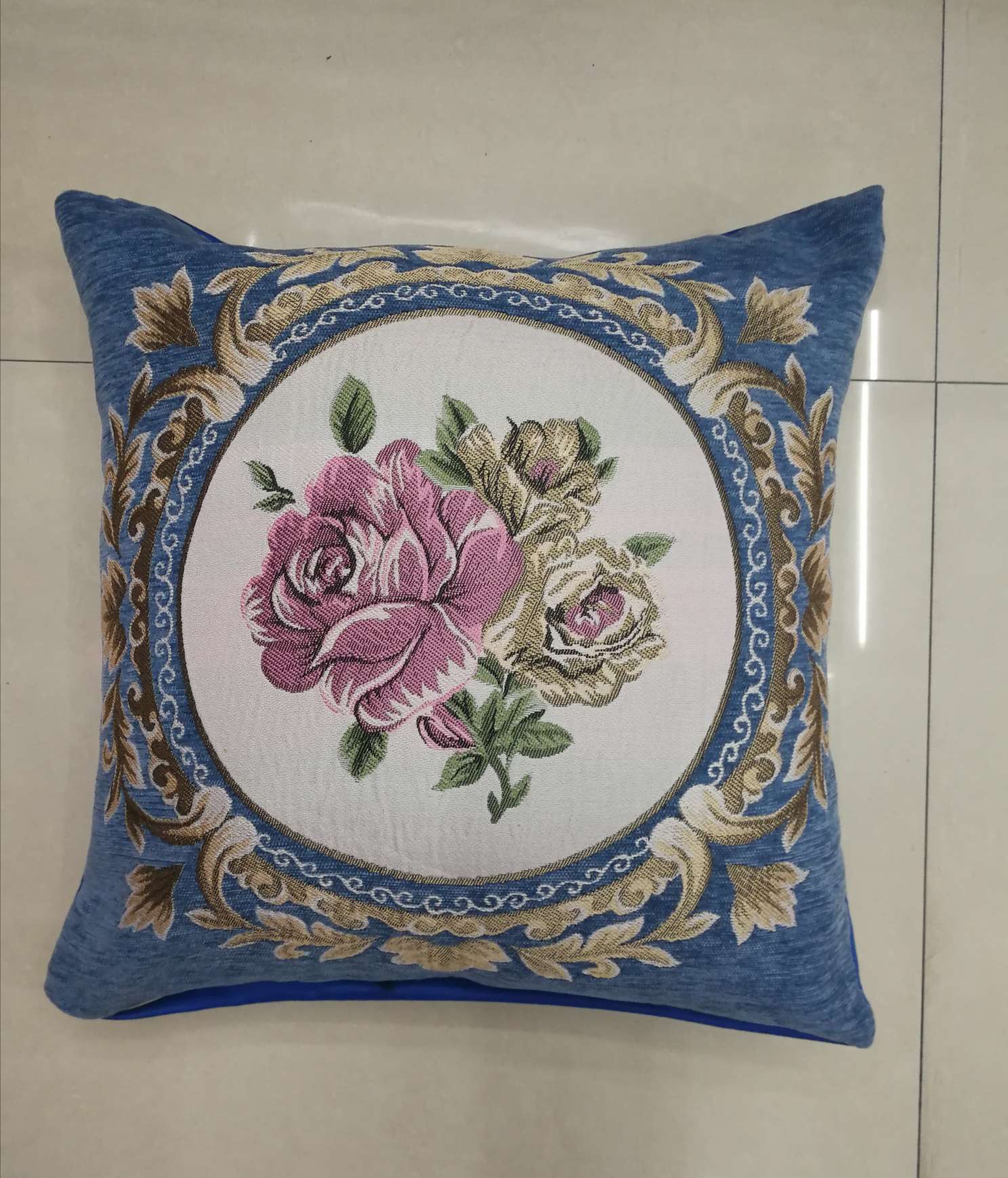 European-style floral jacquard embroidery throw pillow cushion pillow backrest cover detail image 5