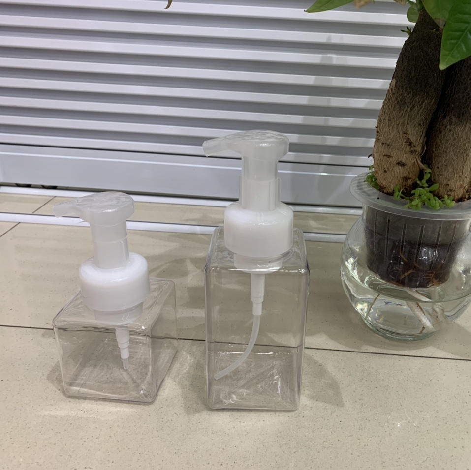 450ml泡沫瓶，petg四方瓶身，瓶身颜色可定制