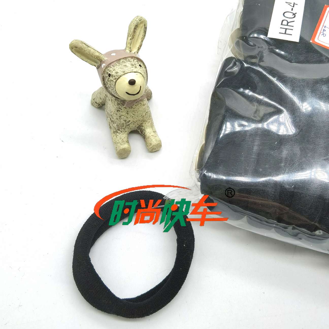 时尚快车饰品基础款黑色毛巾圈简洁大方实用性强HRQ-4详情图1