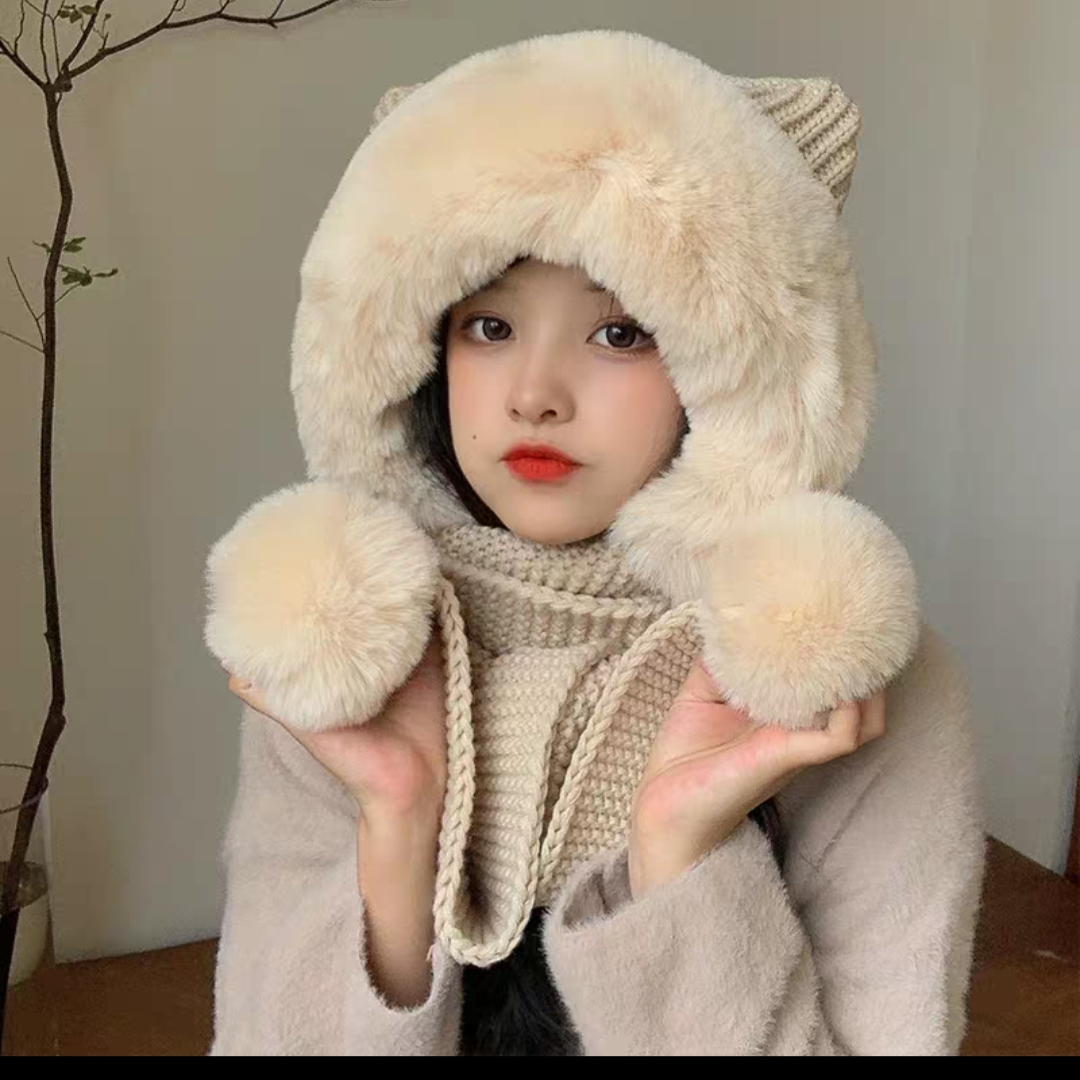 毛绒冬款帽子