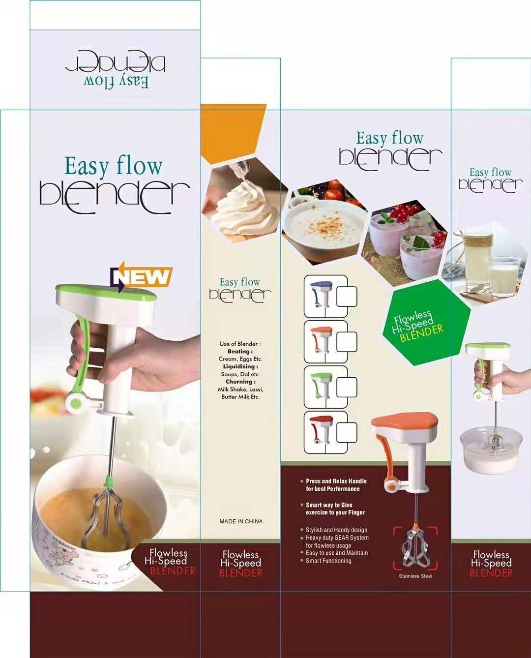 Kitchen gadgets: Manual high-speed egg beater, creative semi-automatic egg beater, cream whipper detail image 3