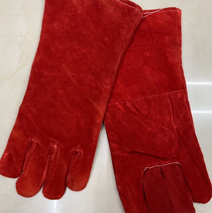 红电焊牛皮手套、电焊手套
