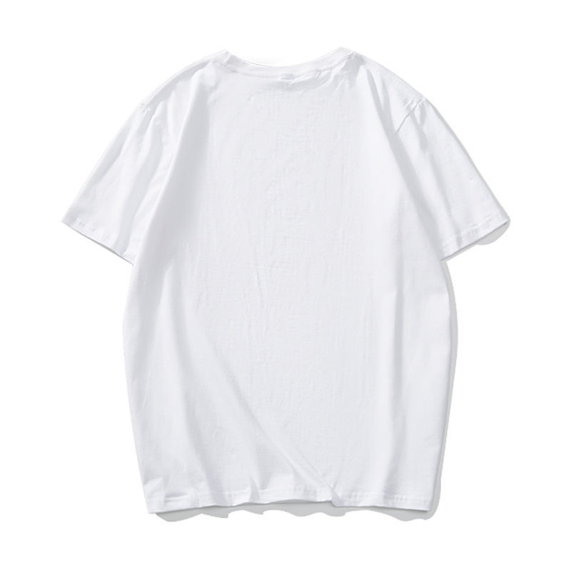 好货 工厂单外贸尾货纯色美式休闲纯棉剪标短袖T恤男圆领夏季半袖5