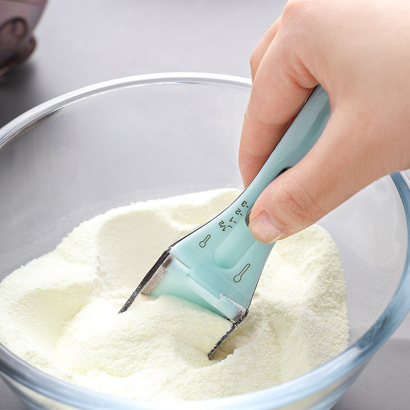 创意可调节量勺家用克数勺盎司勺塑料刻度勺计量勺厨房烘焙白底实物图