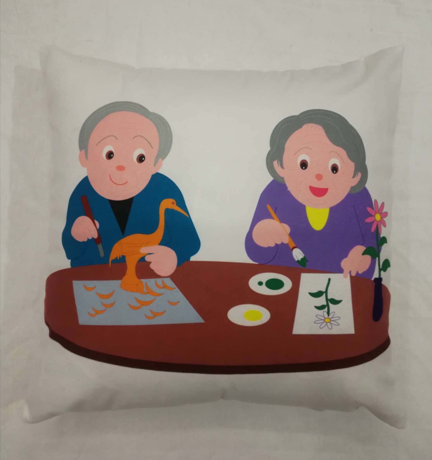Customize Father's Day and Mother's Day cartoons based on your provided image. Pillow, cushion, backrest, pillowcase detail image 2