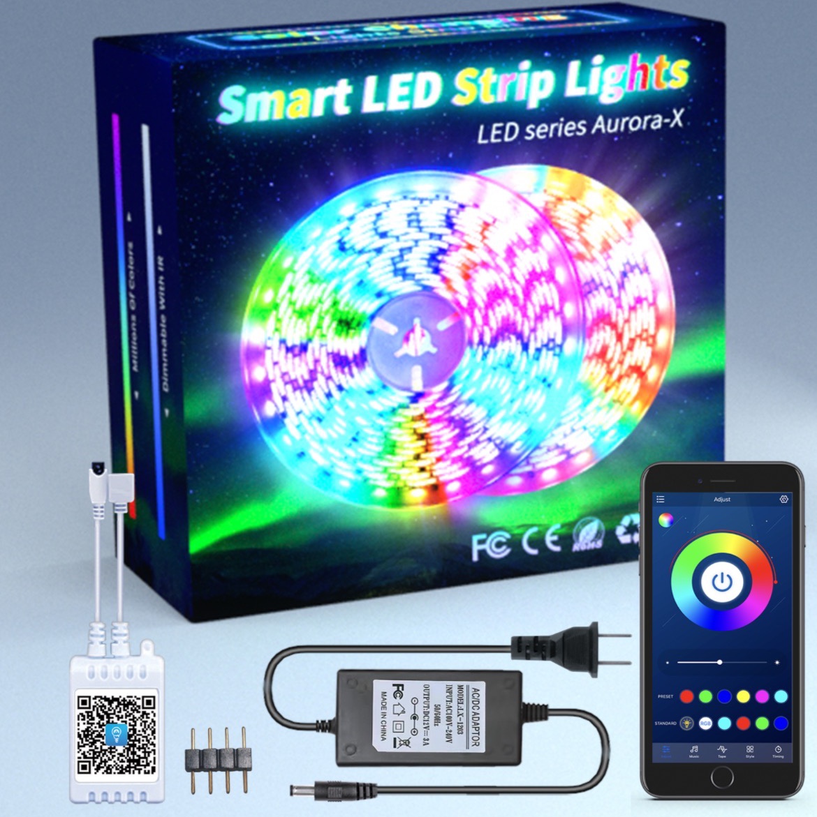 5050 Light with mobile phone control color with remote control 5 meters