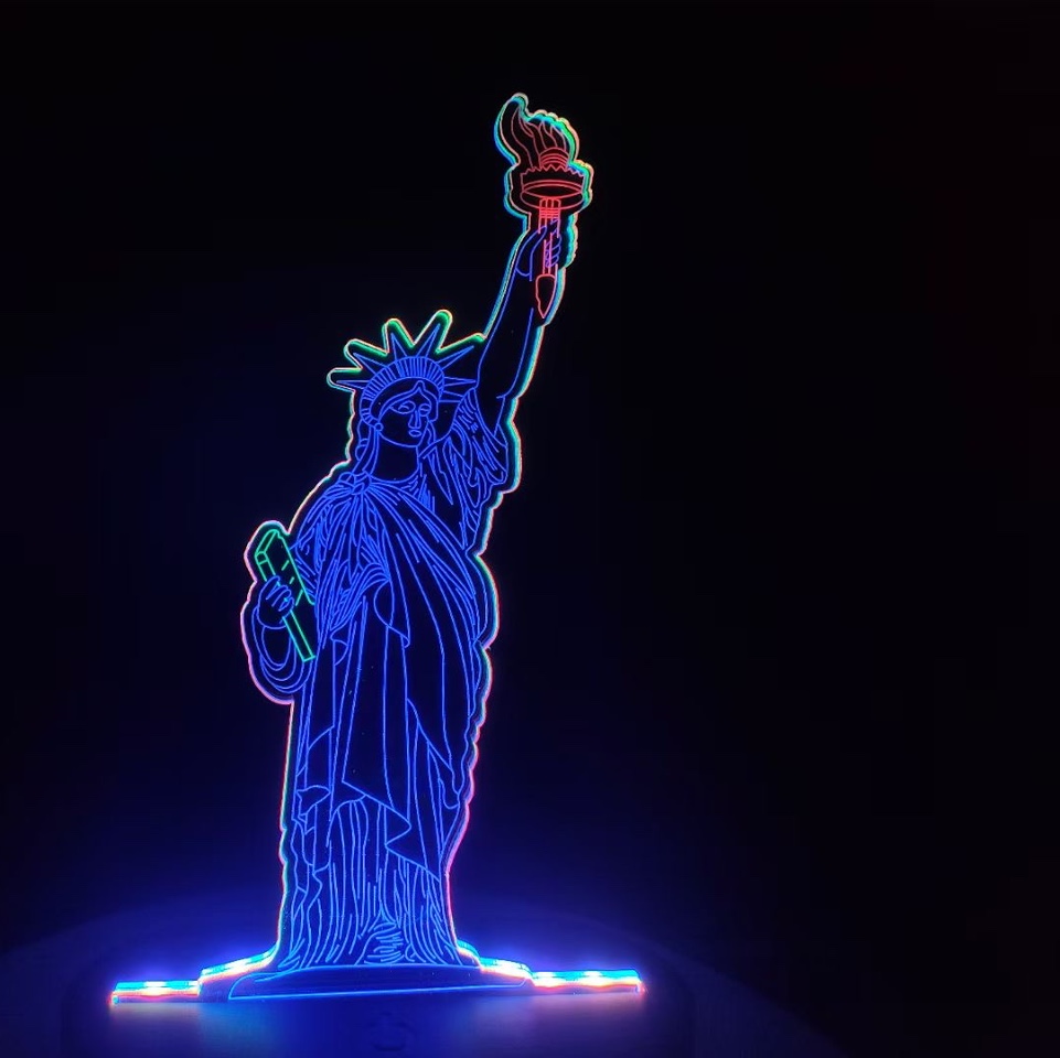 Acrylic night light Liberty style color USB interface gift