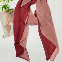 Two-color chiffon crepe scarf