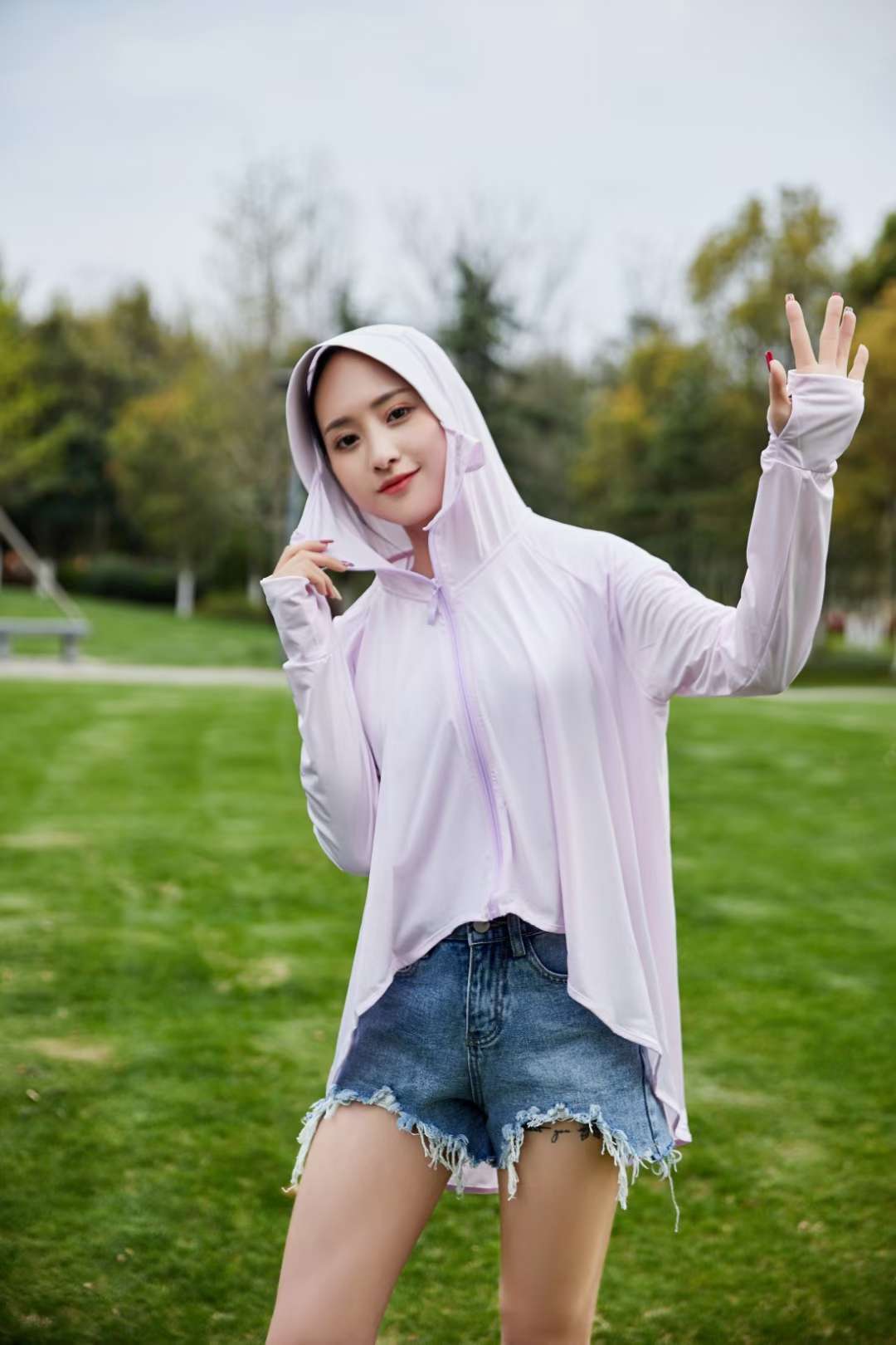 Ropa solar de seda de hielo modelo influencers detail image 9