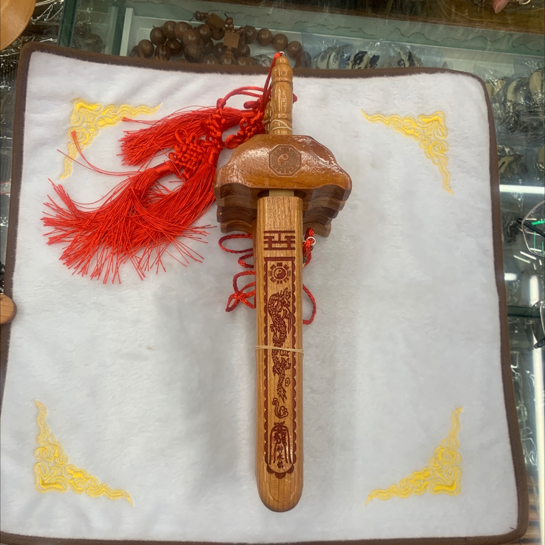 Espada de madera de melocotón grande 42 madera natural regala regalos regalos paquete de regalo