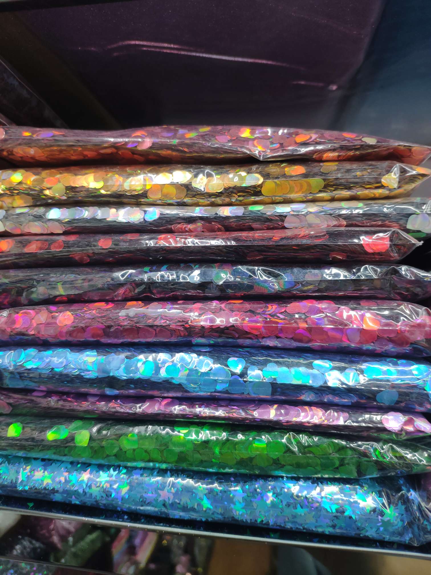 异形亮片，超薄镭射桃心详情图1