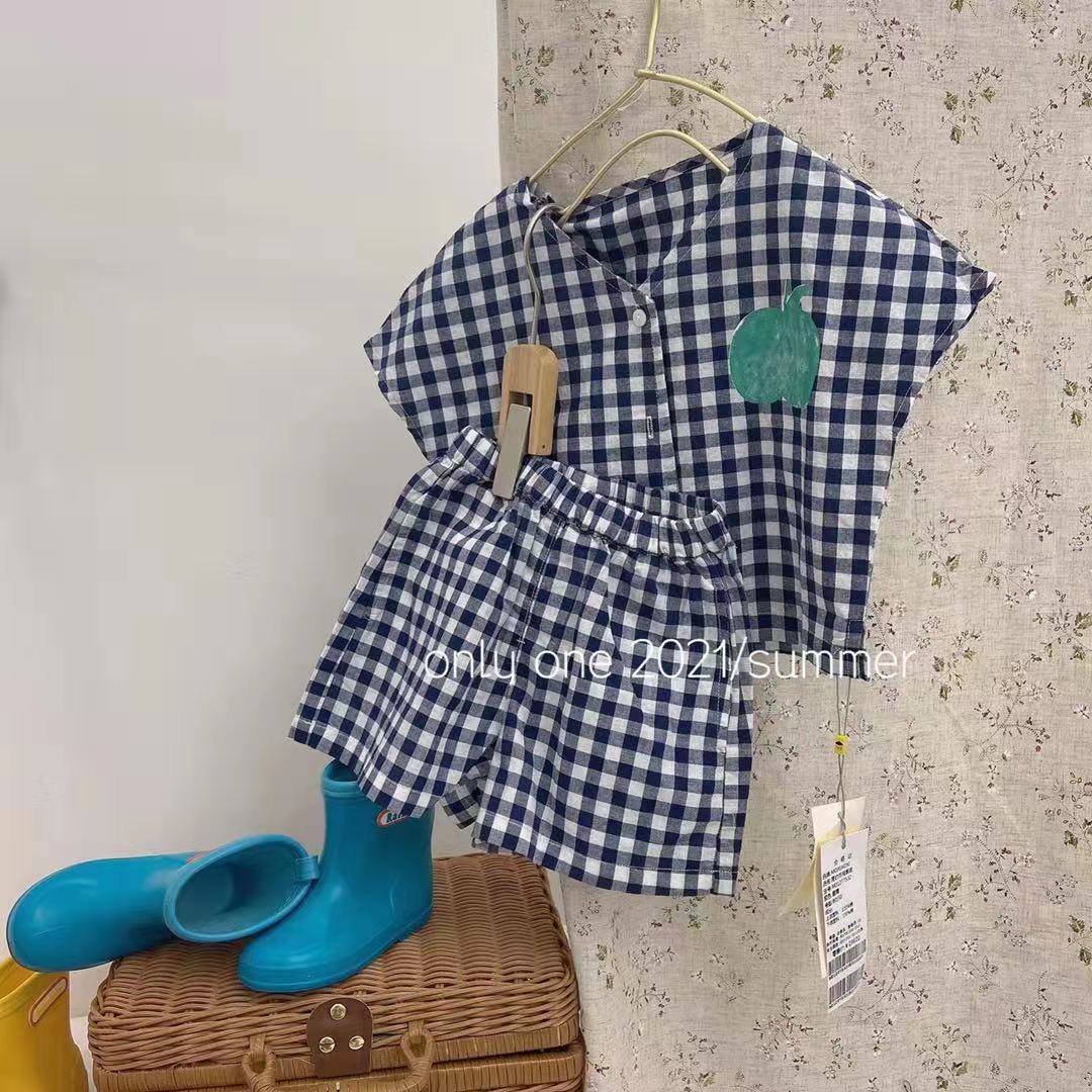 Black And White Check Summer Suit For Kids