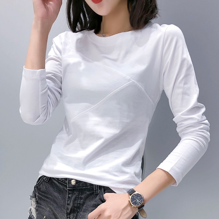 长袖t恤女2021新款秋装韩版纯棉内搭打底衫上衣修身小衫洋气百搭