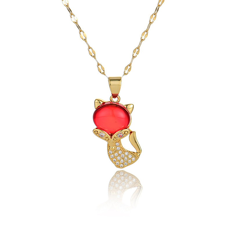 Copper-plated real gold pendant, titanium steel chain, vacuum gold color-preserving electroplating Specification image