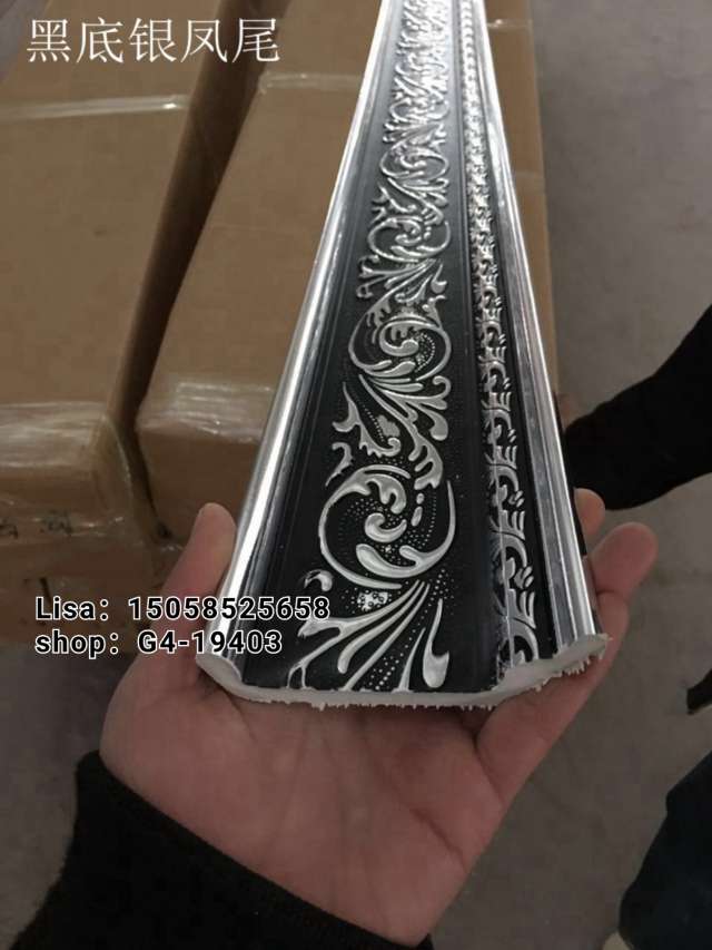 工厂直销PVC欧式吊顶顶角线 防火阻燃 10cm纯白如意压花线条生产厂家直销详情图5