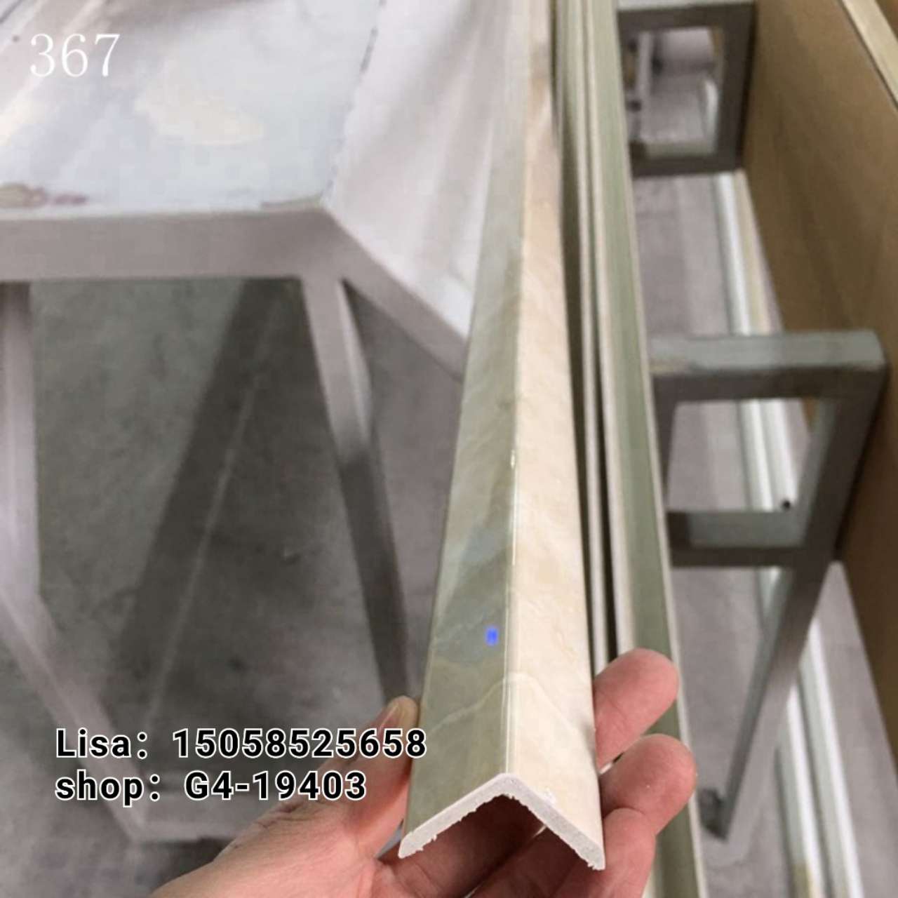 PVC欧式线条仿大理石 3乘3亮1081银 阳角线 阻燃 PVC线条详情图10