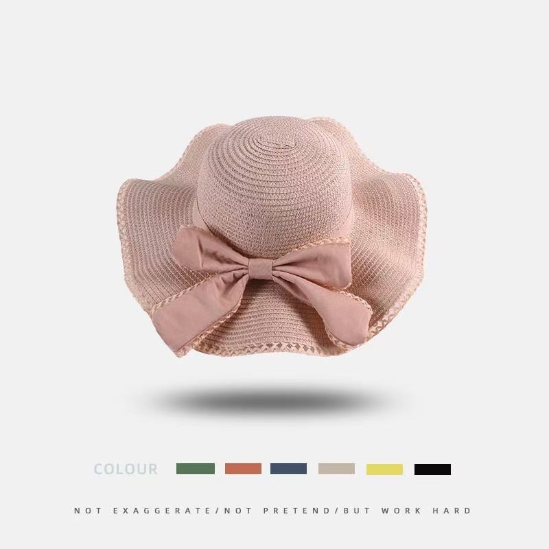 Summer large-brimmed bow, versatile for outings, face protection and sun protection straw hat, UV protection, foldable vacation beach hat for women detail image 3