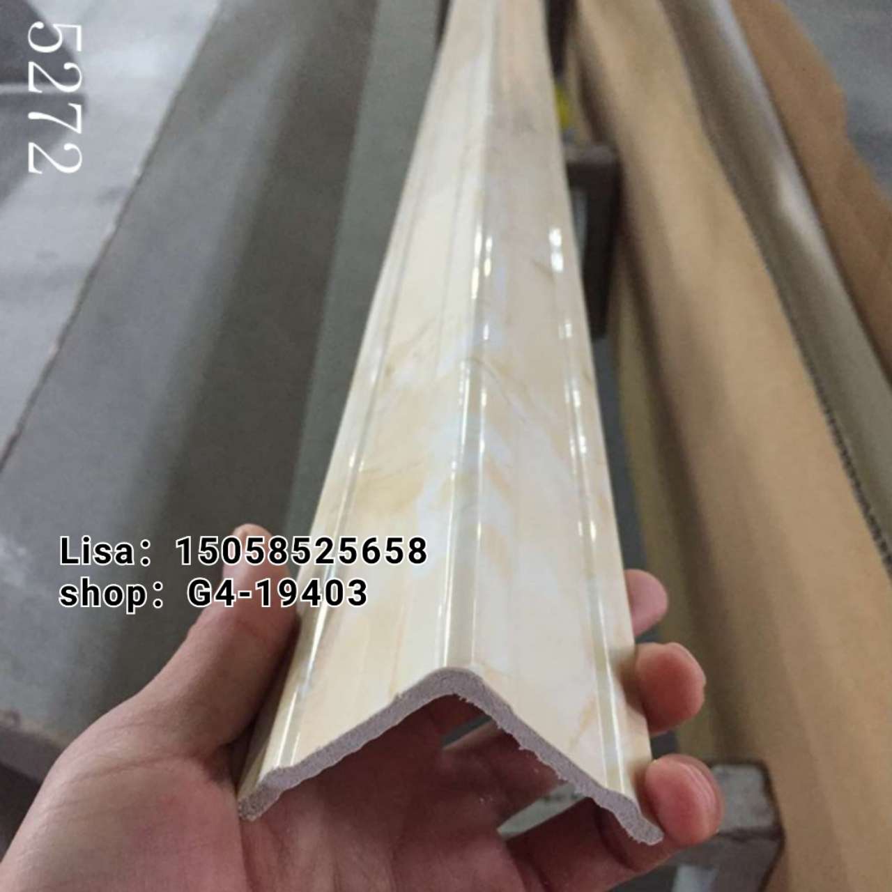 工厂直销欧式线条仿大理石 5公分金压花护角线 阳角线生产厂家PVC装饰线条详情图2
