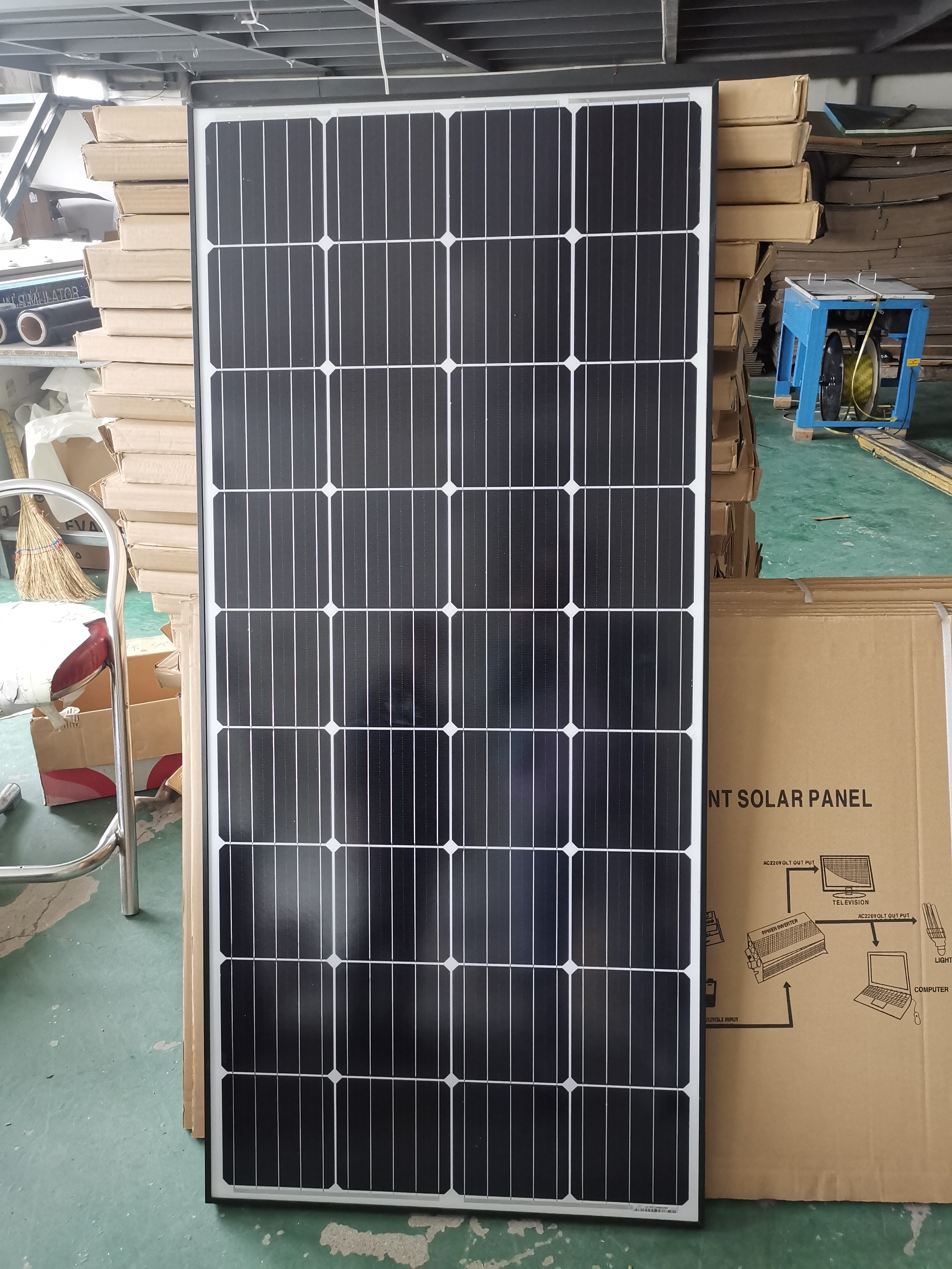 单晶太阳能板360Ｗ 375Ｗ 400Ｗ 420Ｗ 445Ｗ 黑框 现货供应 工厂店铺支持定做 多晶太阳能板电池详情图5