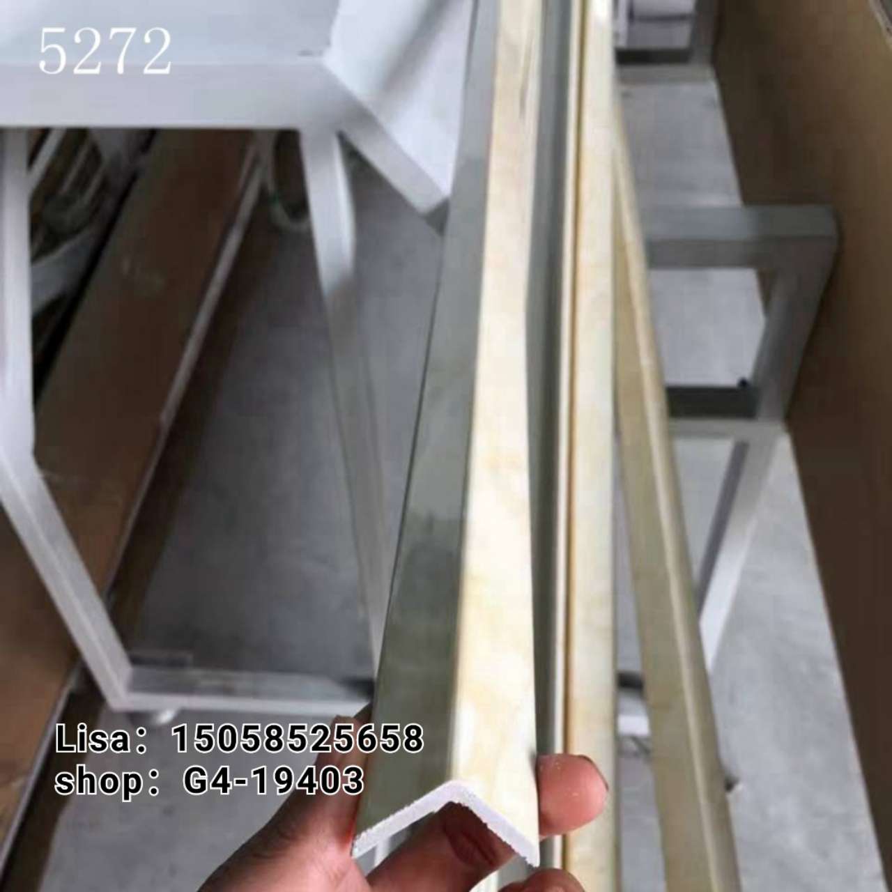 PVC欧式线条仿大理石 3乘3亮1081银 阳角线 阻燃 PVC线条详情图6