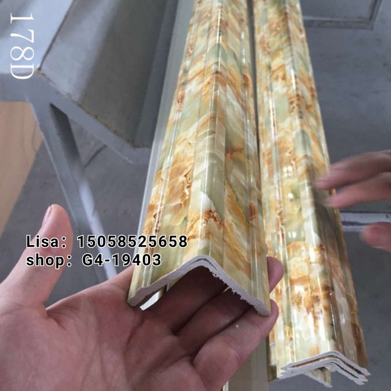 供应欧式线条仿大理石 5公分黄金梨护角线 阳角线生产厂家PVC装饰线条详情图14