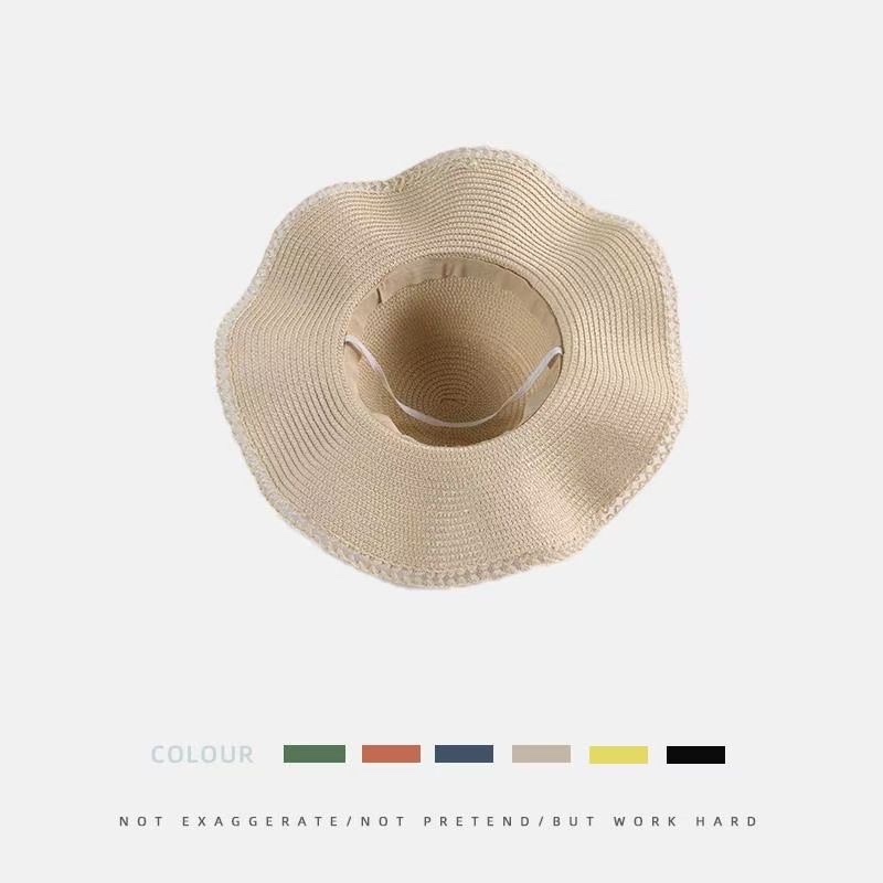 Summer large-brimmed bow, versatile for outings, face protection and sun protection straw hat, UV protection, foldable vacation beach hat for women detail image 2