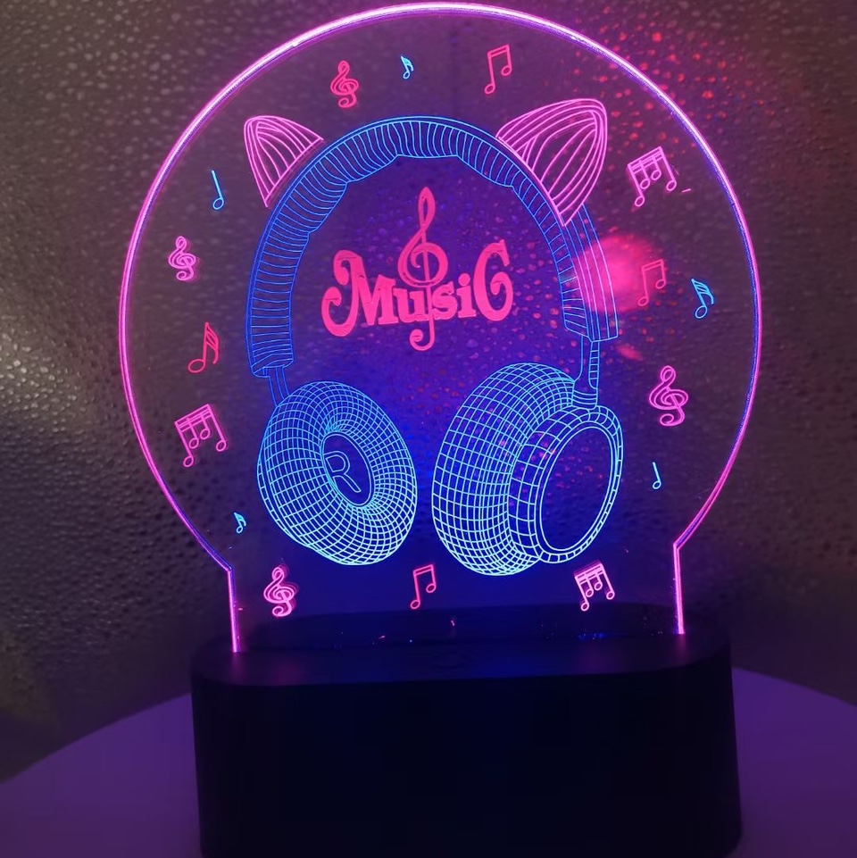 led acrylic night light music modeling USB interface battery dual use