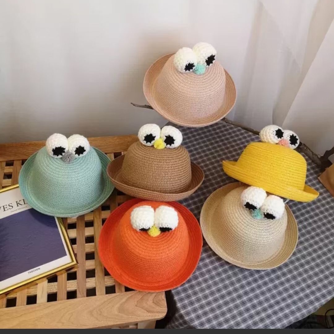 Children's summer cool hats, boys' online, red and stylish children's hats with big eyes
