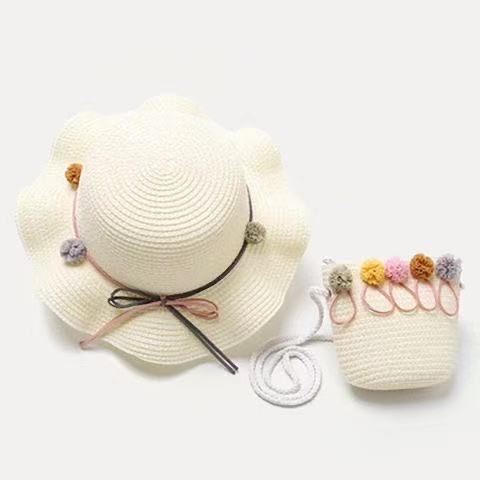 Children's summer cool hats are popular and stylish. Princess children's summer sun protection and shade straw hats go out to the beach Application Scenario
