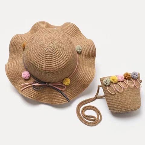 Children's summer cool hats are popular and stylish. Princess children's summer sun protection and shade straw hats go out to the beach Item Picture