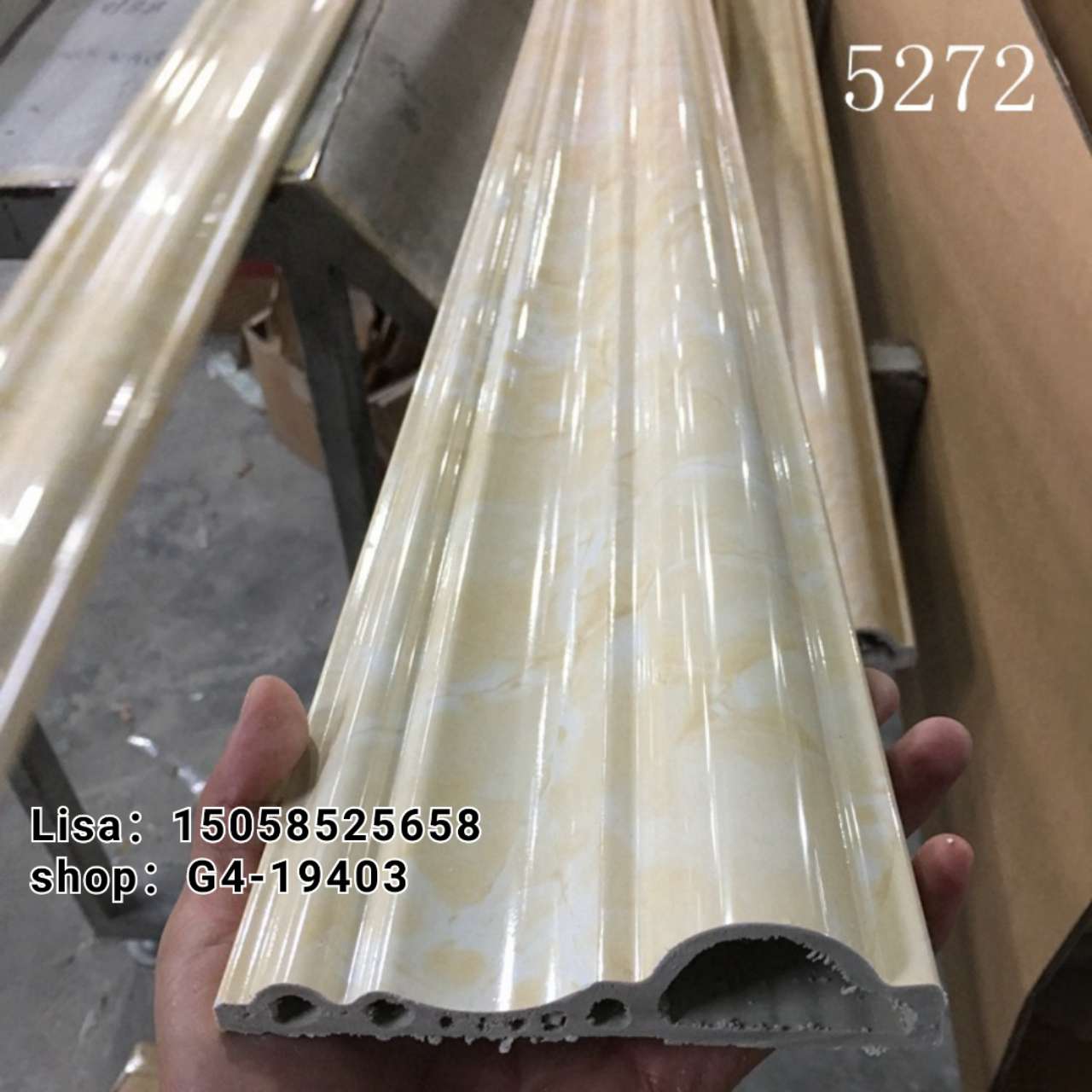 工厂直销PVC装饰线条 6公分门套线 顶角线  彩玉 仿大理石欧式门套线 生产厂家批发详情图5