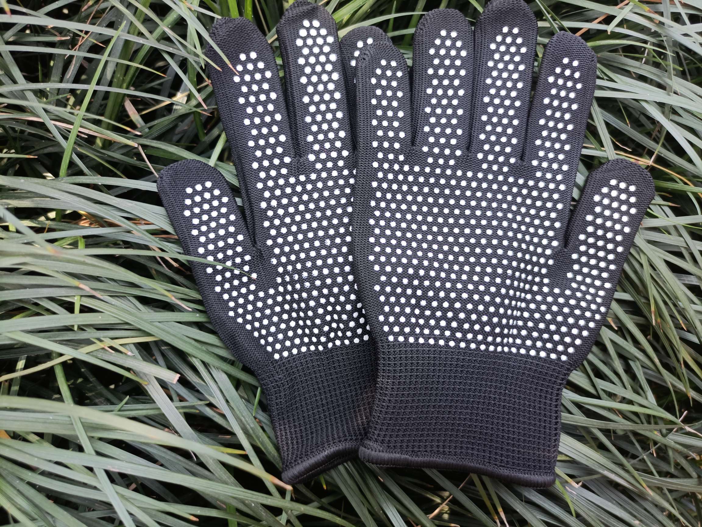 Children's Nylon Dot Plastic Gloves Non-Slip Gloves Blue White undefined