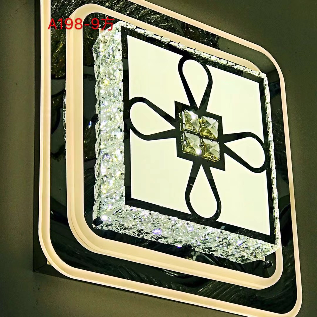 Square crystal lamp, wire cut crystal lamp simple living room