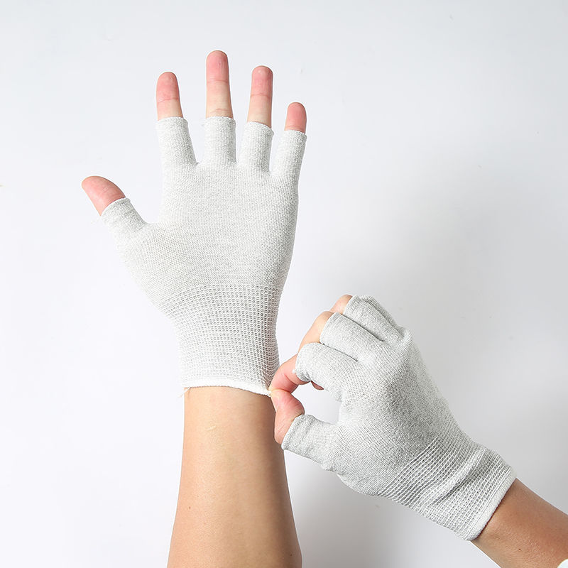 Antistatic Gloves Half Fingers Exposed Two Fingers Full Carbon Fiber Gloves Wholesale full figure